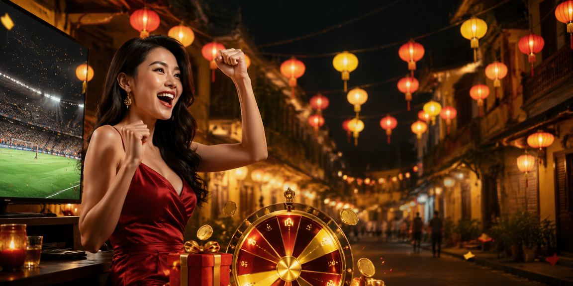 Không khí lễ hội đèn lồng Hội An bên bàn Roulette trong trò chơi casino trực tuyến