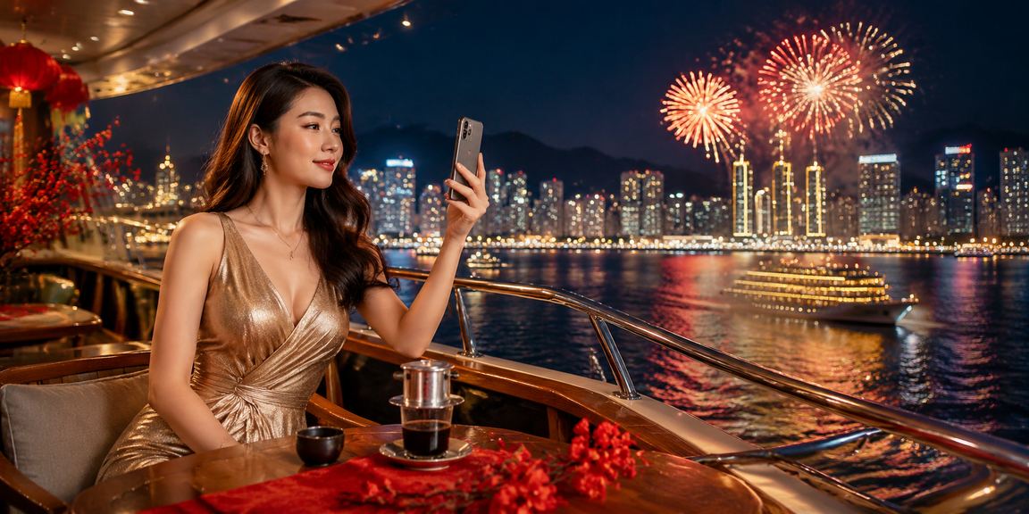 Người dùng VIP tại quán cà phê Nha Trang kiểm tra tài khoản và nhận ưu đãi tiền thưởng